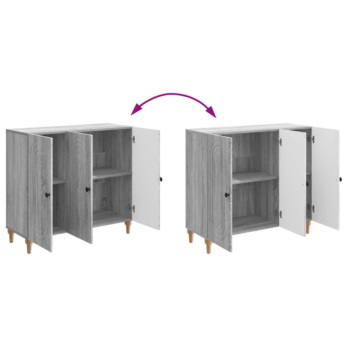 Sideboard Grå sonoma-eg 89 x 34,5 x 80 cm Konstrueret træ