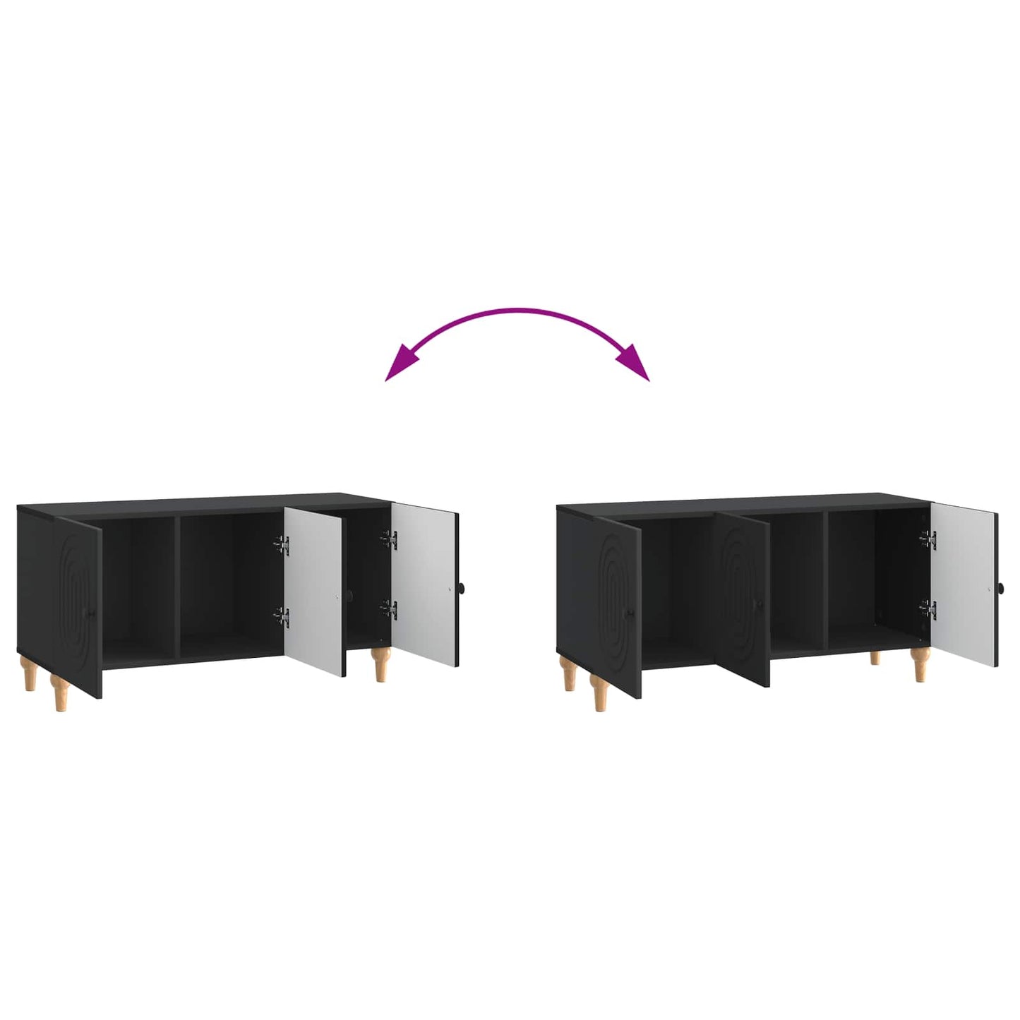 TV-skab 99 x 34,5 x 50 cm Sort Konstrueret træ