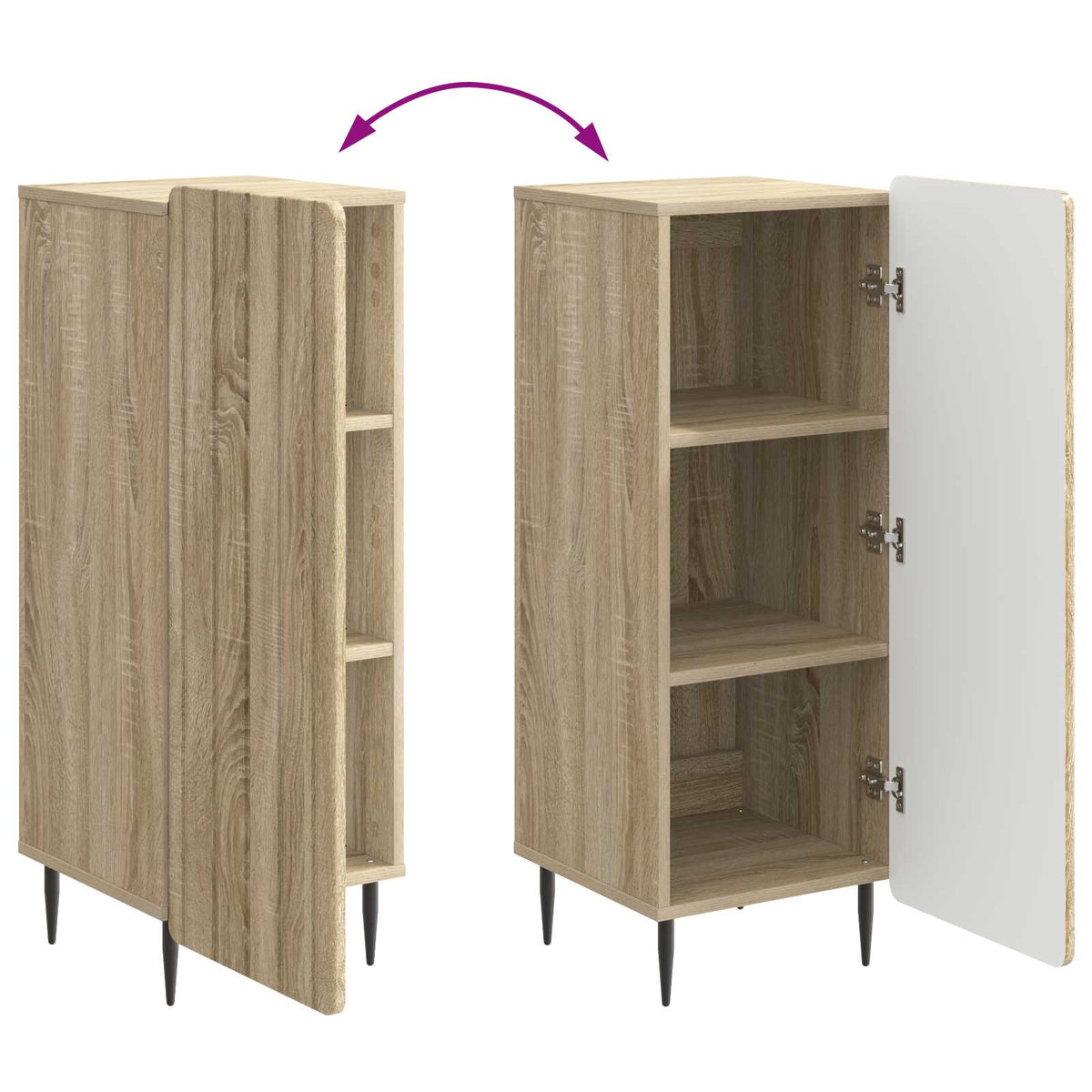 Sideboard Sonoma-eg 34,5 x 33 x 92 cm Konstrueret træ