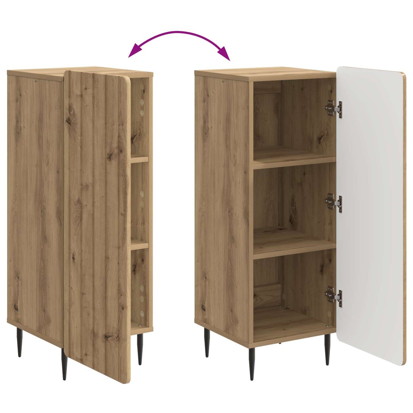 Sideboard Artisan-eg 34,5 x 33 x 92 cm Konstrueret træ
