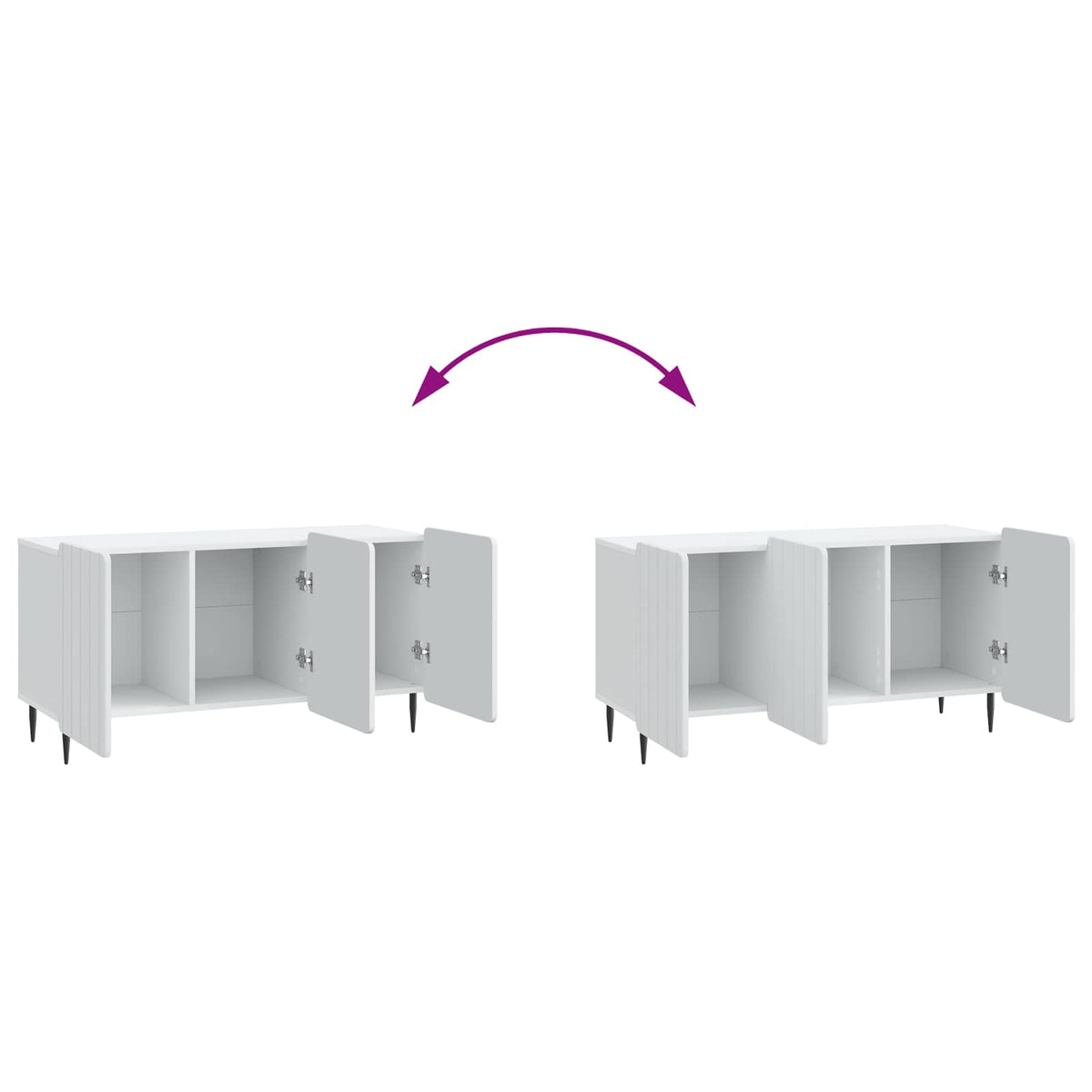 TV-skab Hvid 99 x 34,5 x 52 cm Konstrueret træ