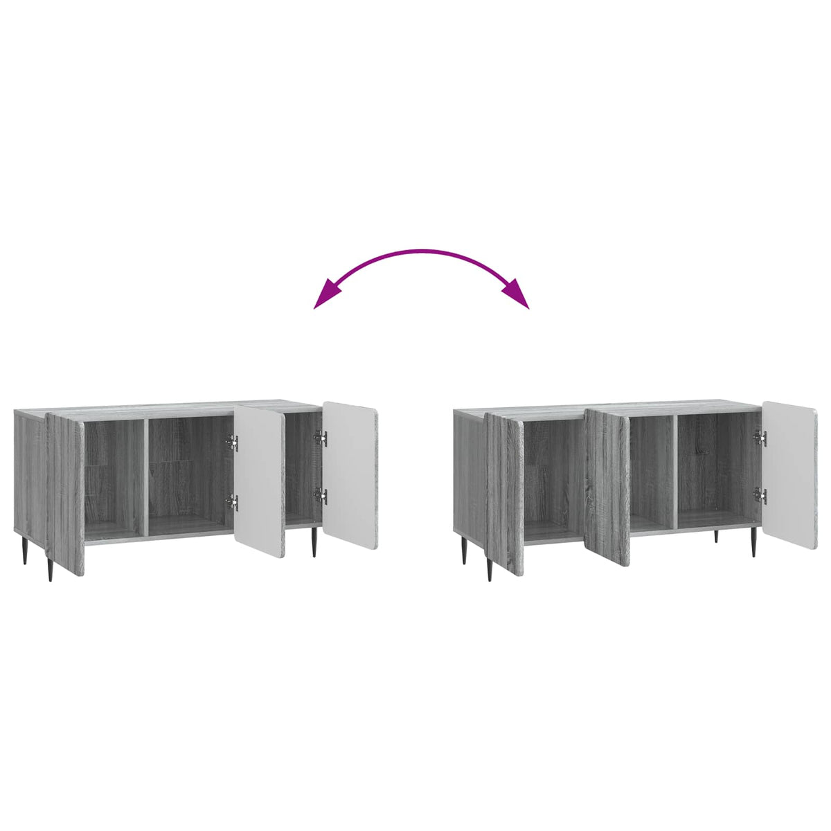 TV-skab 99 x 34,5 x 52 cm Grå sonoma-eg Konstrueret træ