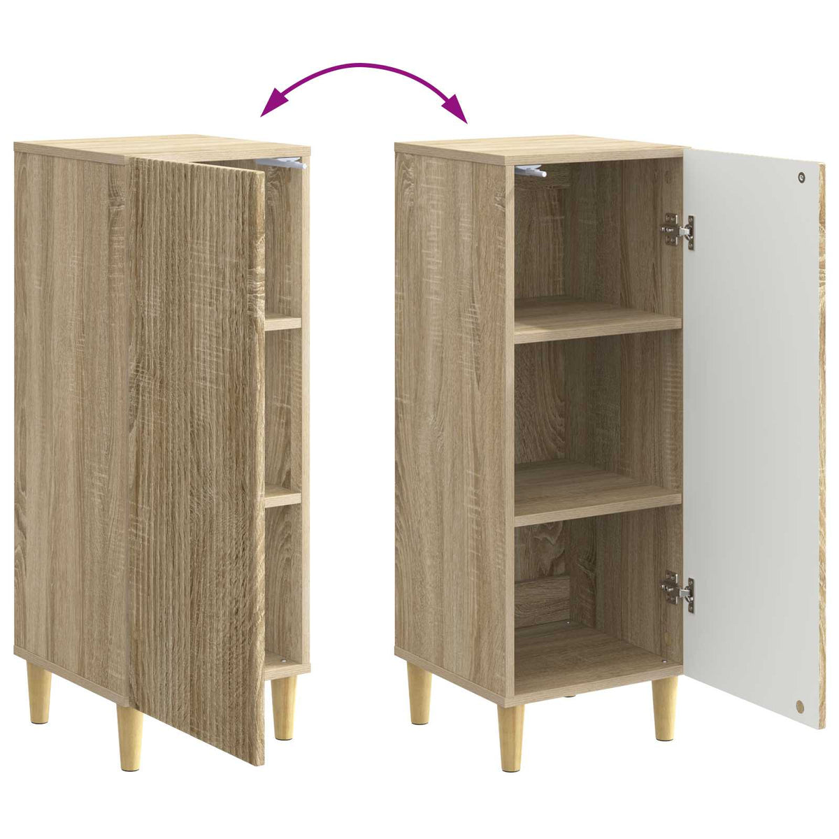 Sideboard Sonoma-eg 33 x 34,5 x 90 cm Konstrueret træ