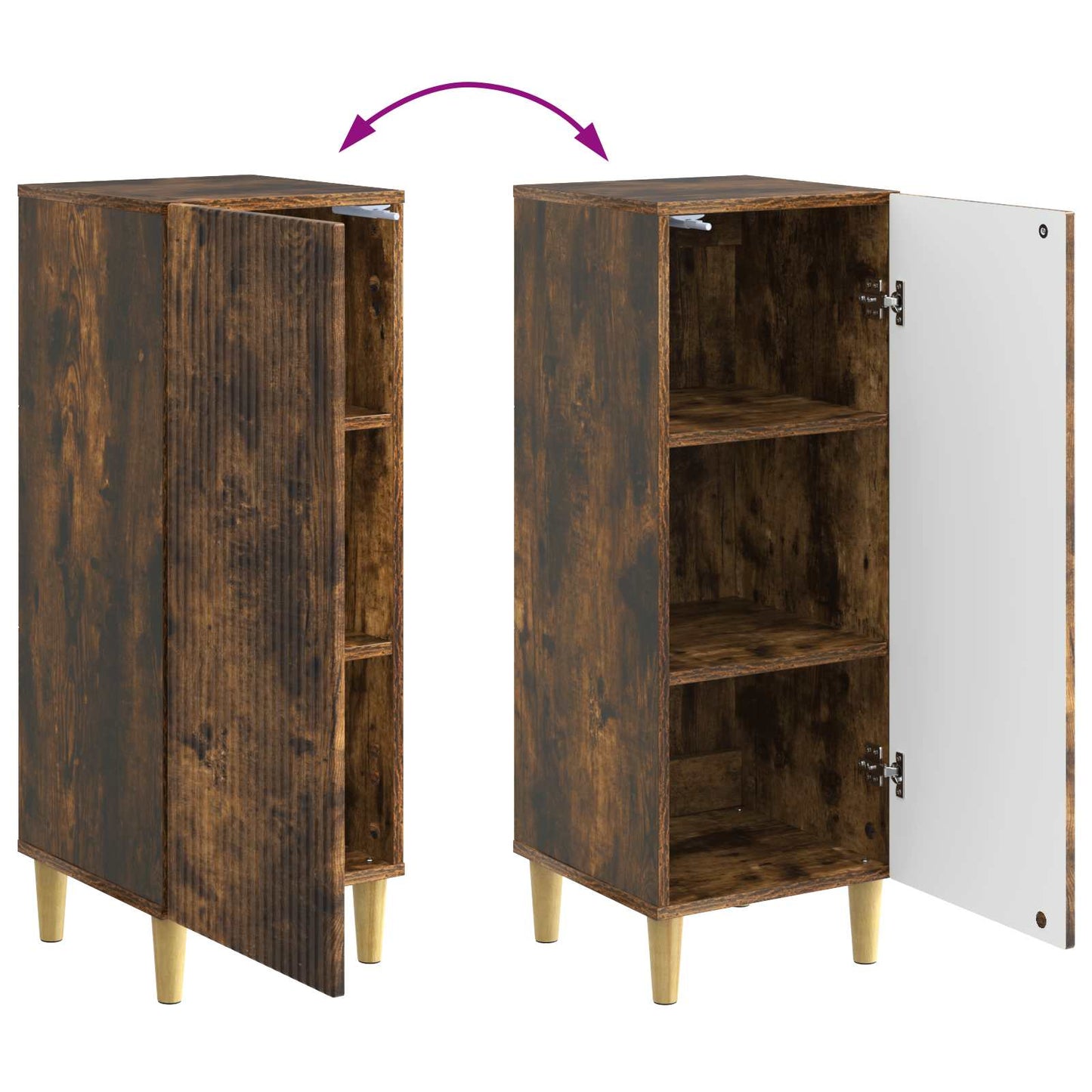 Sideboard Røget eg 33 x 34,5 x 90 cm Konstrueret træ