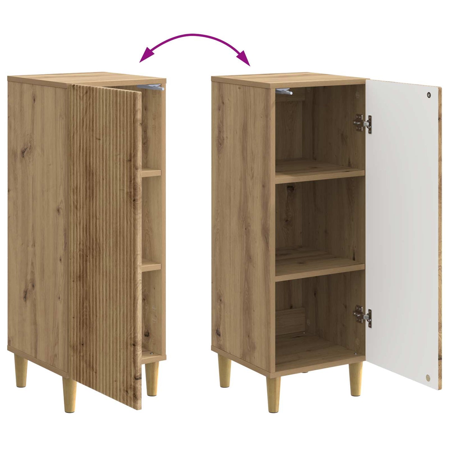Sideboard Artisan-eg 33 x 34,5 x 90 cm Konstrueret træ