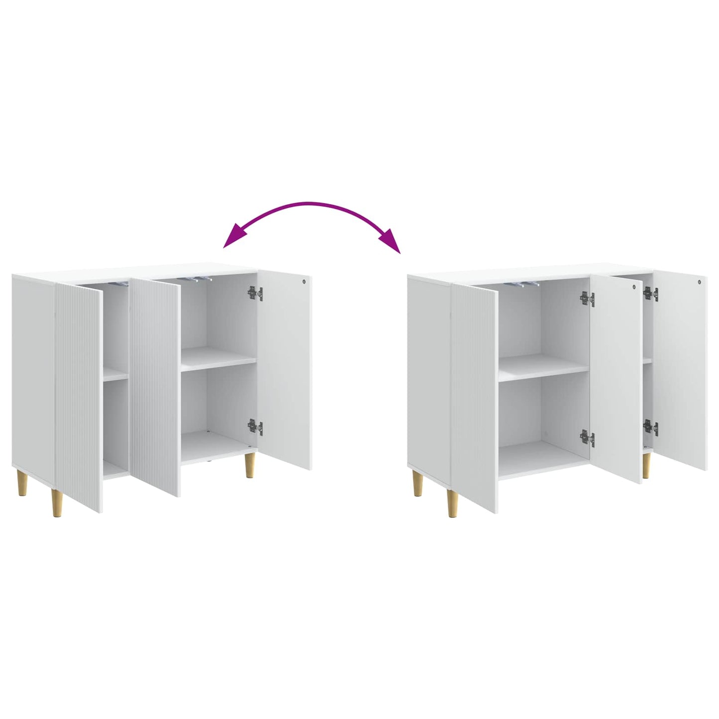 Sideboard Hvid 89 x 34,5 x 80 cm Konstrueret træ