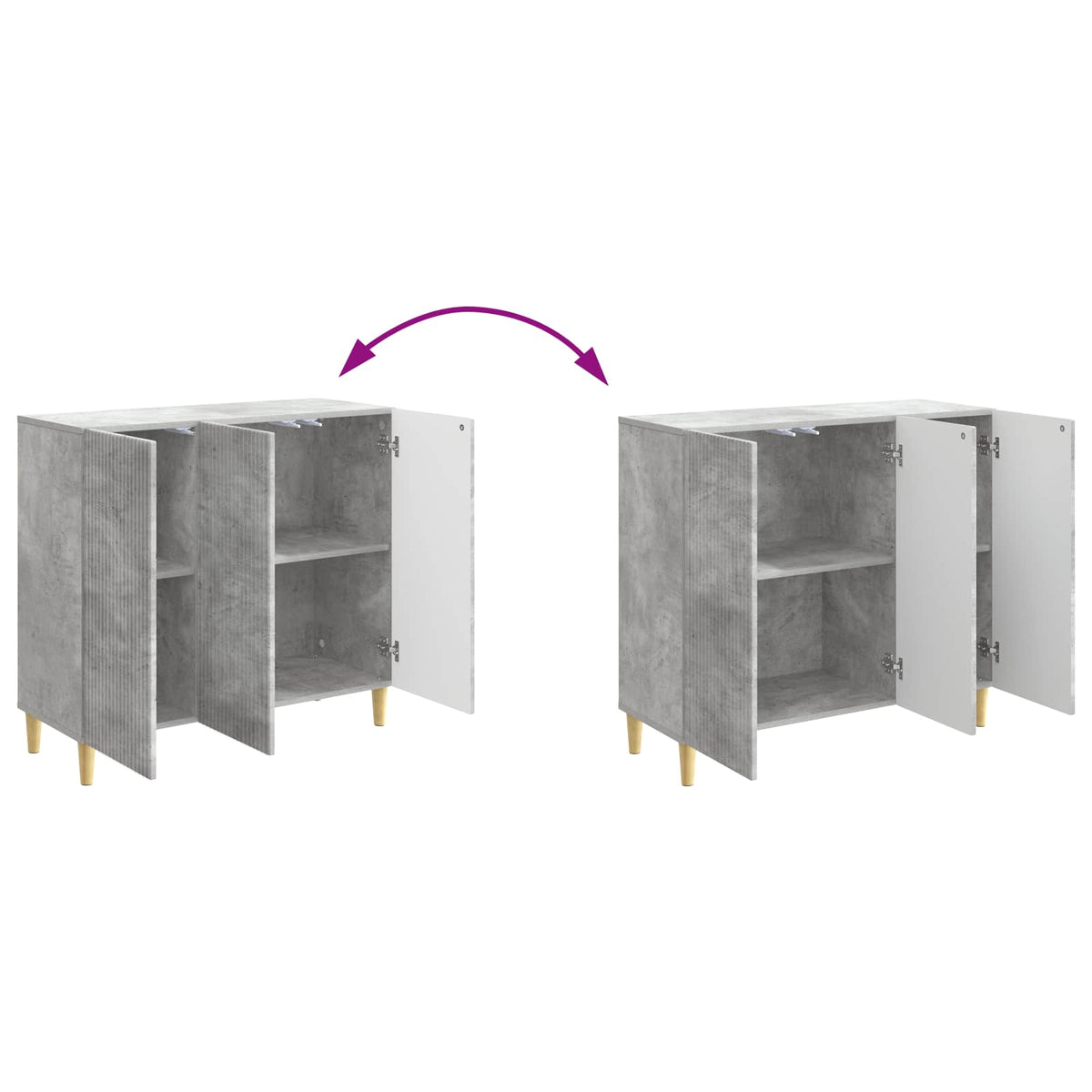 Sideboard Betongrå 89 x 34,5 x 80 cm Konstrueret træ