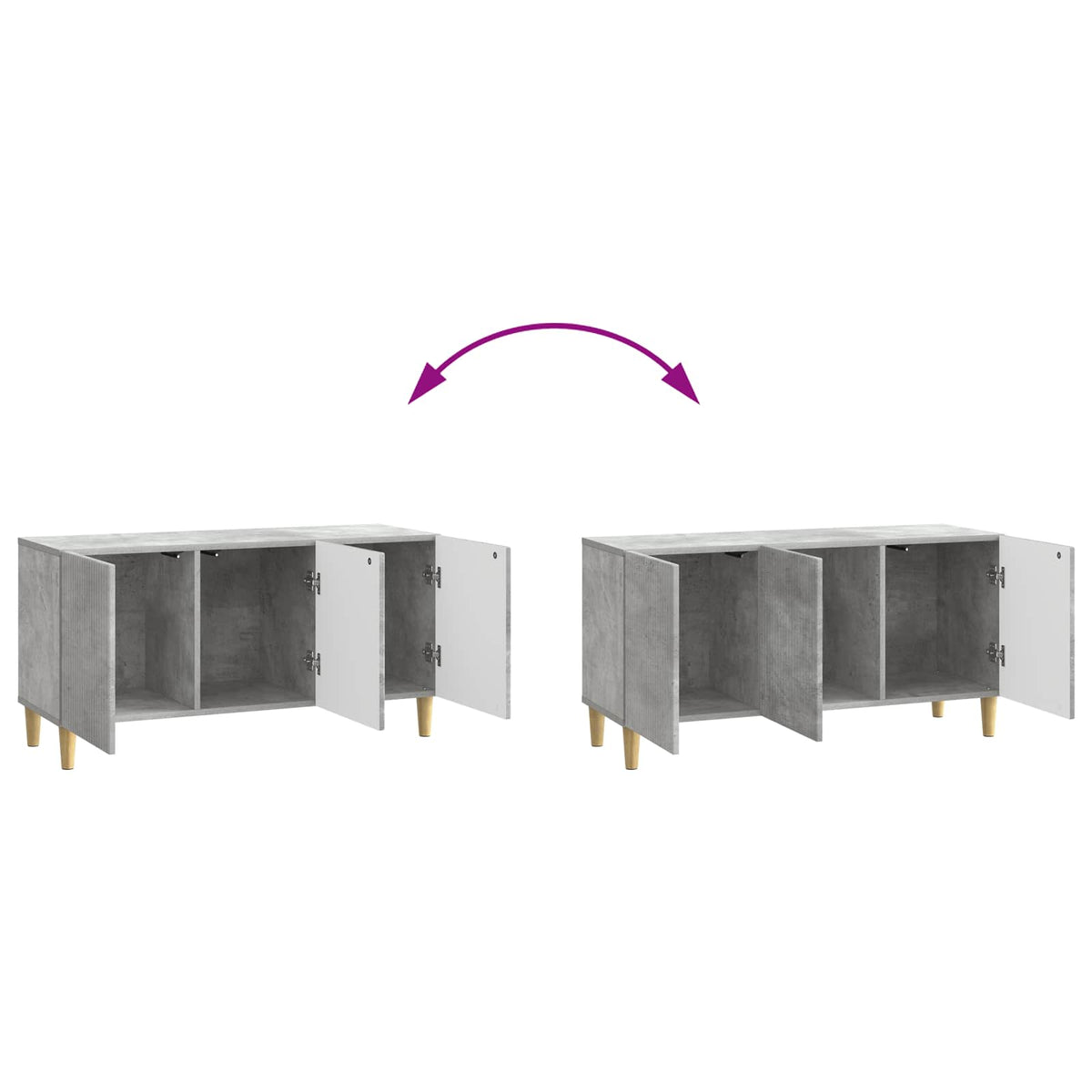 TV-skab 99 x 34,5 x 50 cm Betongrå Konstrueret træ