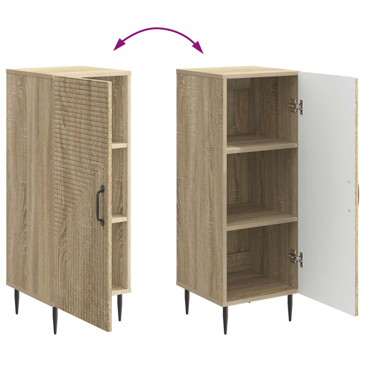 Sideboard Sonoma-eg 33 x 34,5 x 89,5 cm Konstrueret træ