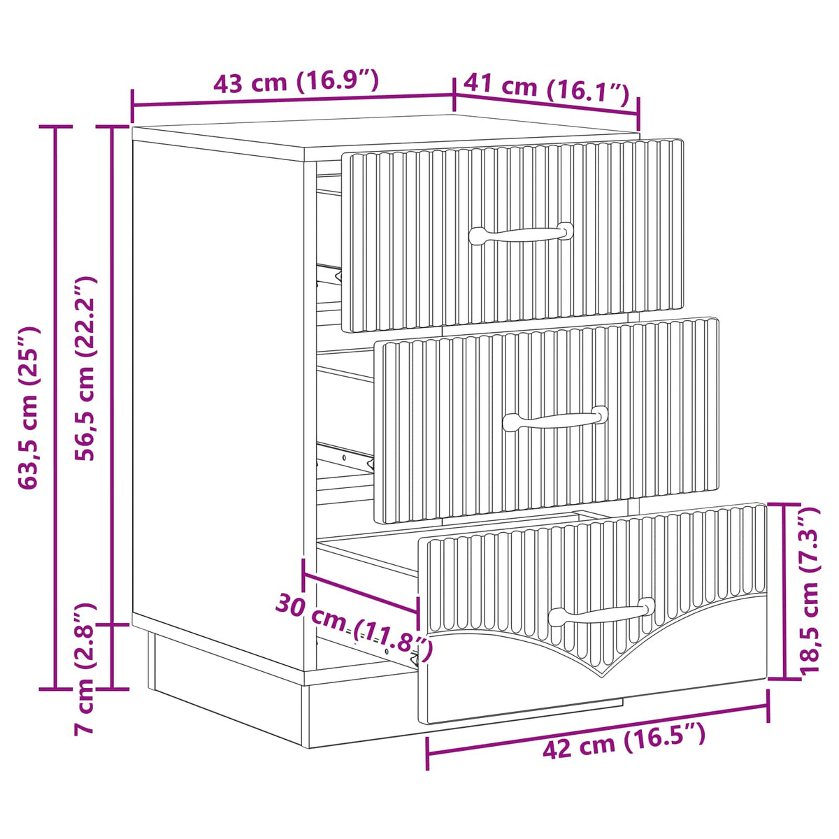 Natskab Artisan-eg 43 x 41 x 63,5 cm Konstrueret træ