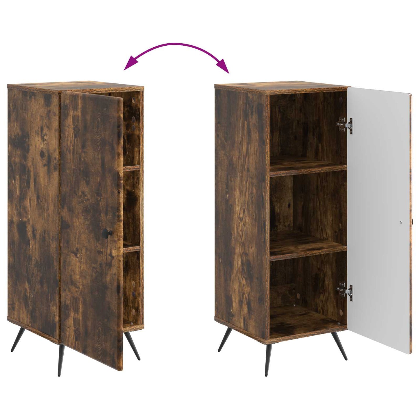 Sideboard Røget eg 33 x 34,5 x 90 cm Konstrueret træ