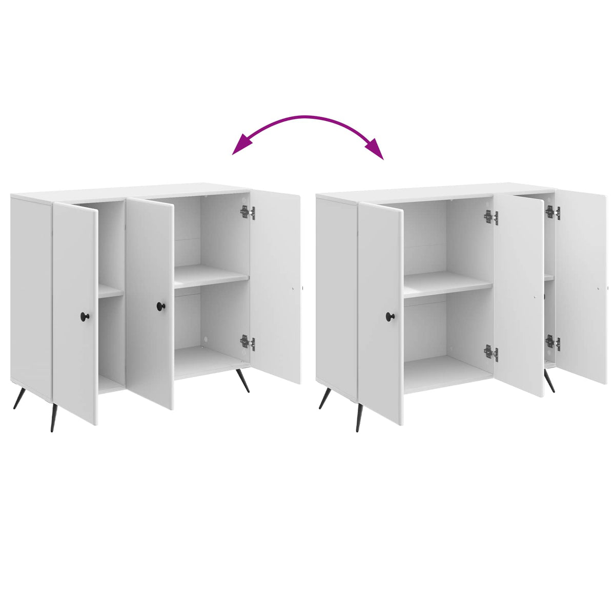 Sideboard Hvid højglans 89 x 34,5 x 80 cm Konstrueret træ