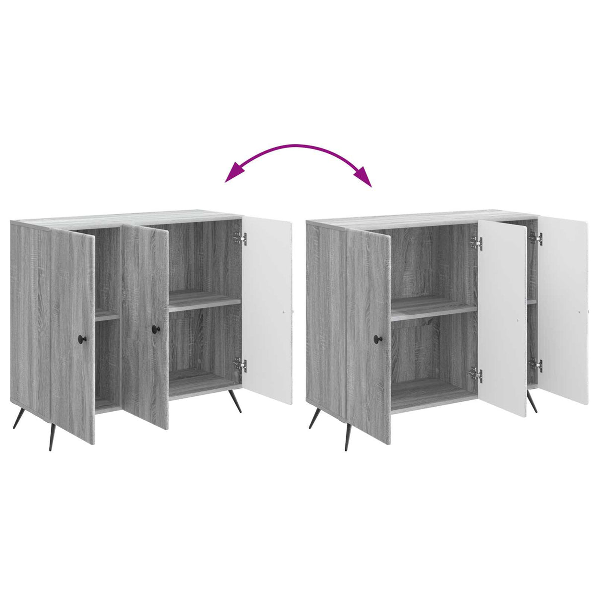 Sideboard Grå sonoma-eg 89 x 34,5 x 80 cm Konstrueret træ