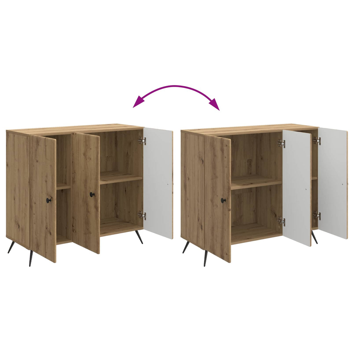 Sideboard Artisan-eg 89 x 34,5 x 80 cm Konstrueret træ