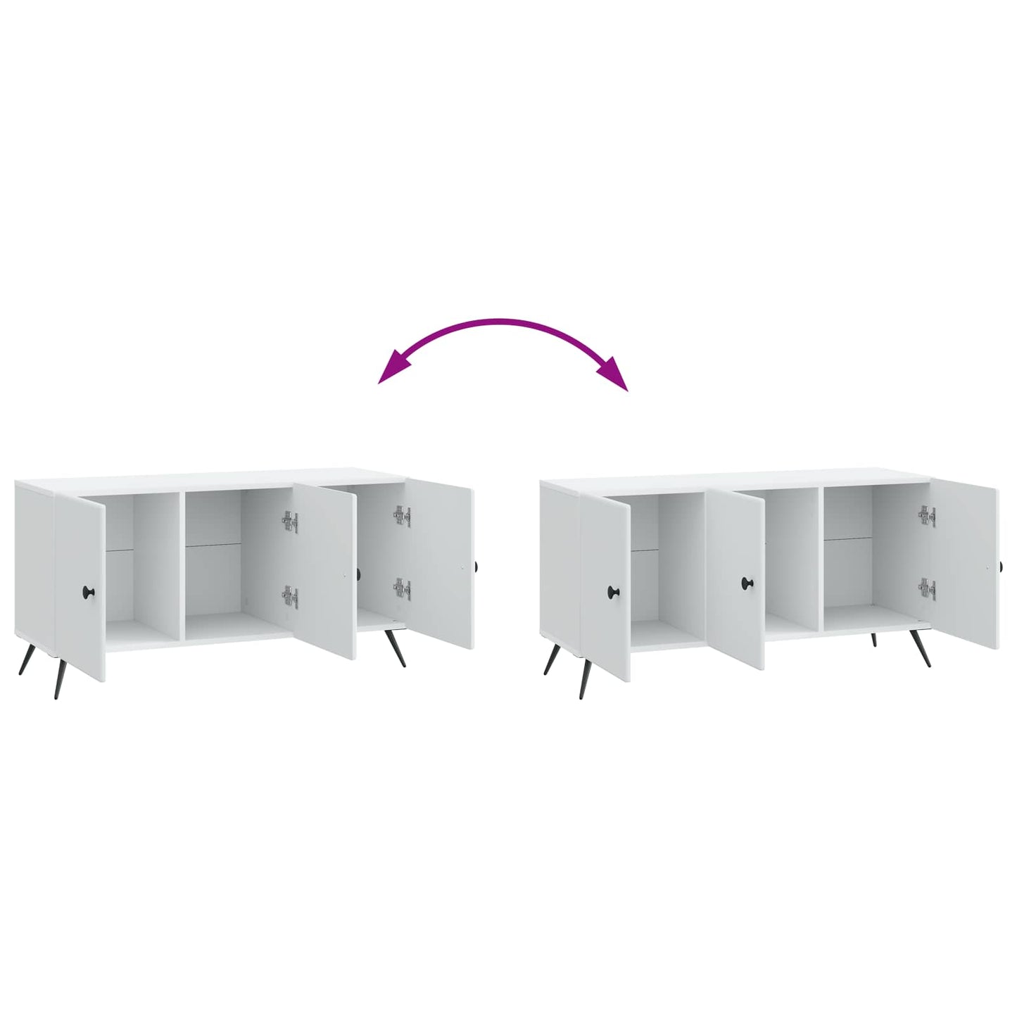 TV-skab Hvid 99 x 34,5 x 50 cm Konstrueret træ