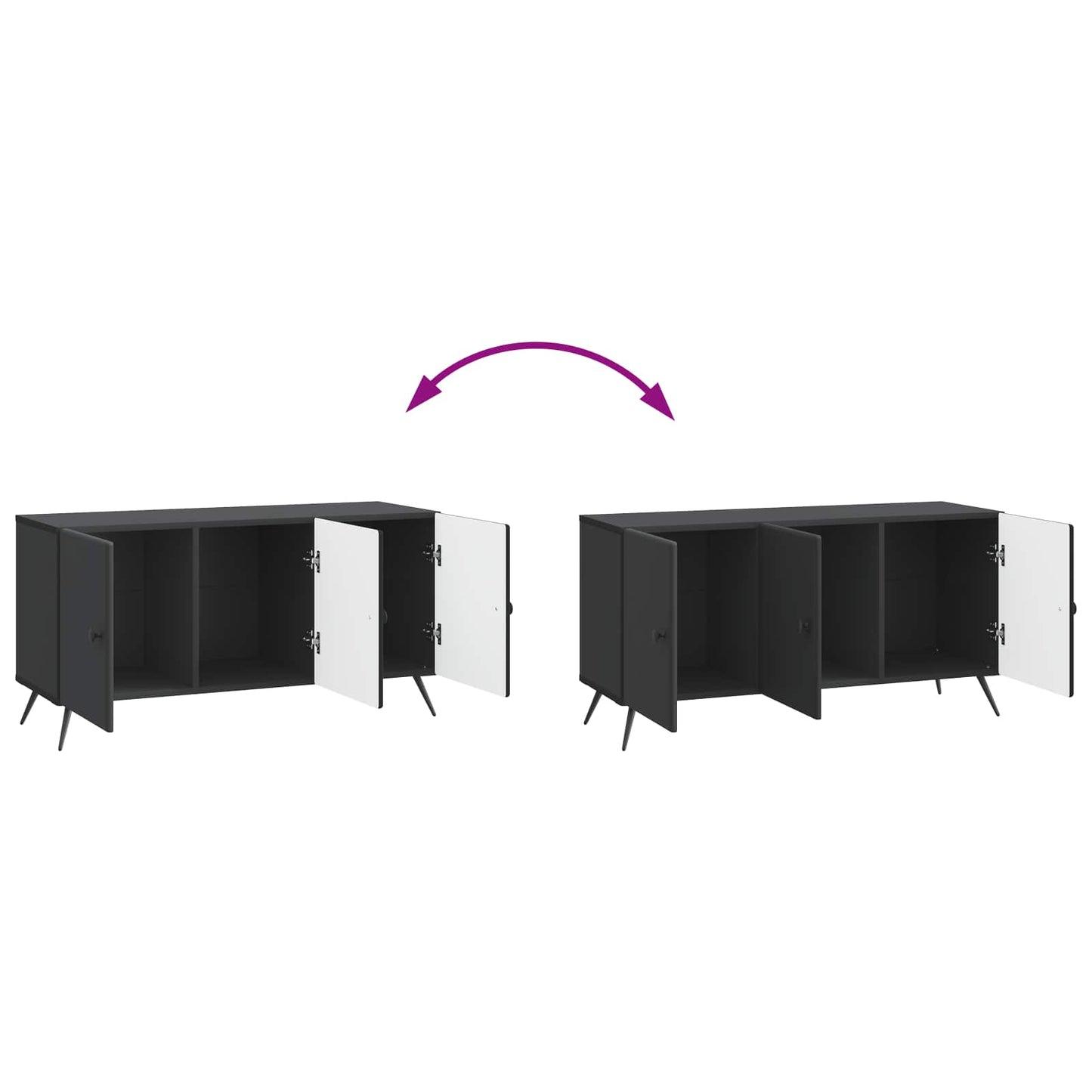 TV-skab Sort 99 x 34,5 x 50 cm Konstrueret træ