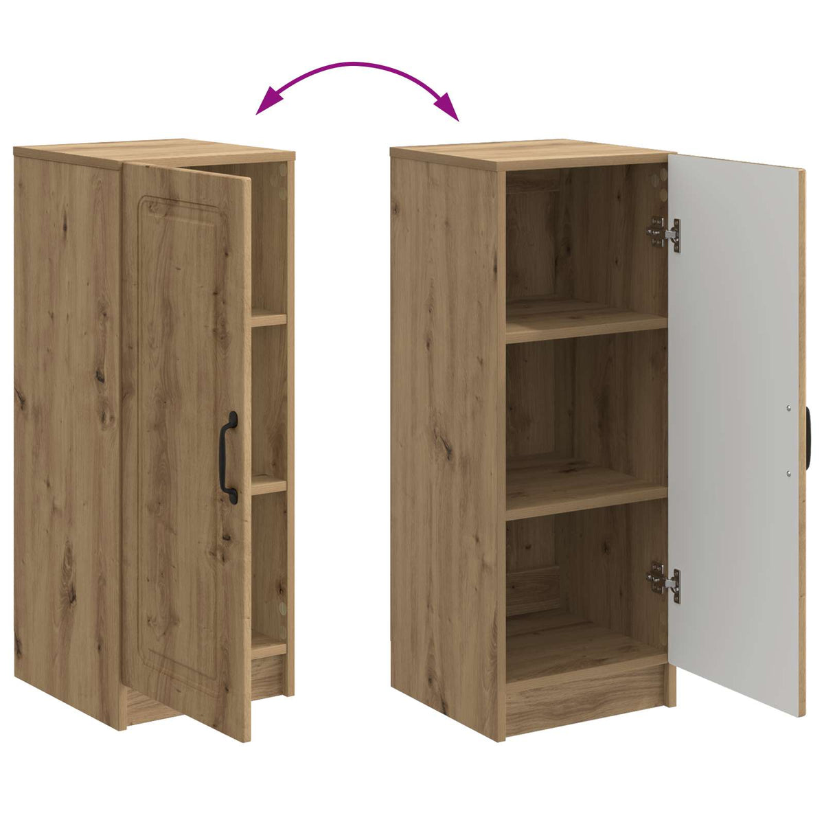 Sideboard Artisan-eg 33 x 34,5 x 87 cm Konstrueret træ