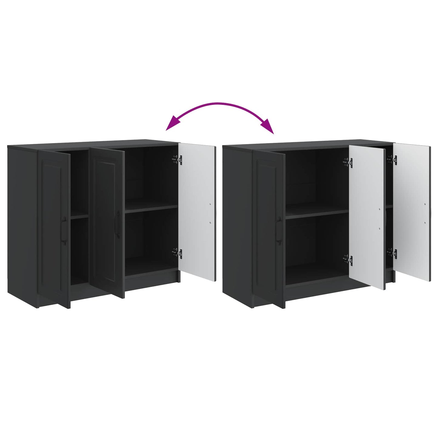 Sideboard Sort 89 x 34,5 x 77 cm Konstrueret træ