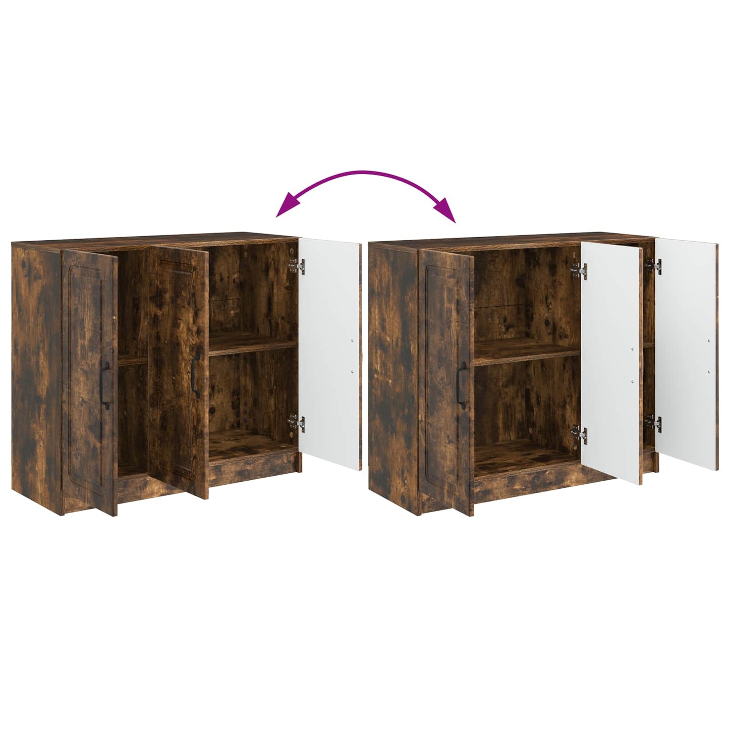 Sideboard Røget eg 89 x 34,5 x 77 cm Konstrueret træ