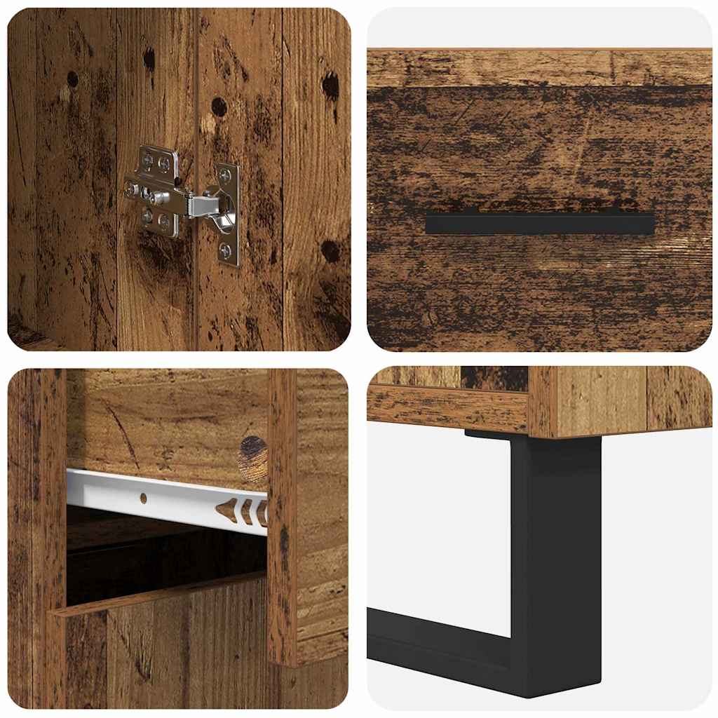 Highboard 2 stk. Gammelt træ 69,5 x 34 x 180 cm