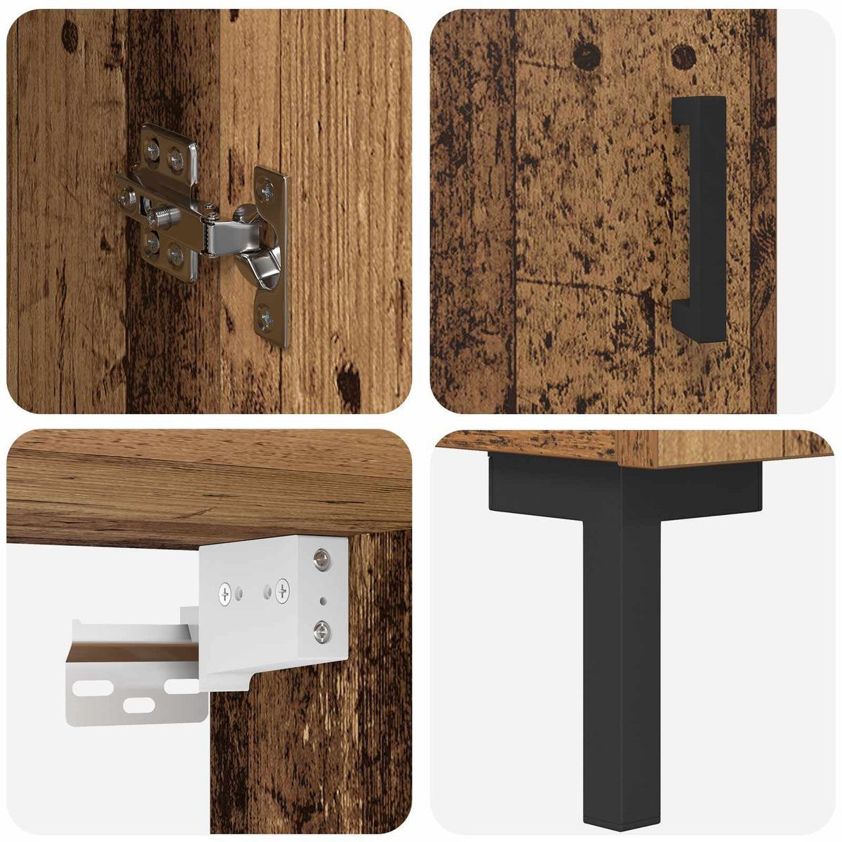 Highboard Gammelt træ 34,5 x 34 x 180 cm Konstrueret træ