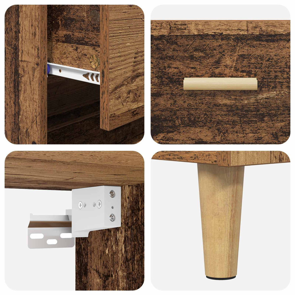 Highboard Gammelt træ 69,5 x 32,5 x 180 cm Konstrueret træ