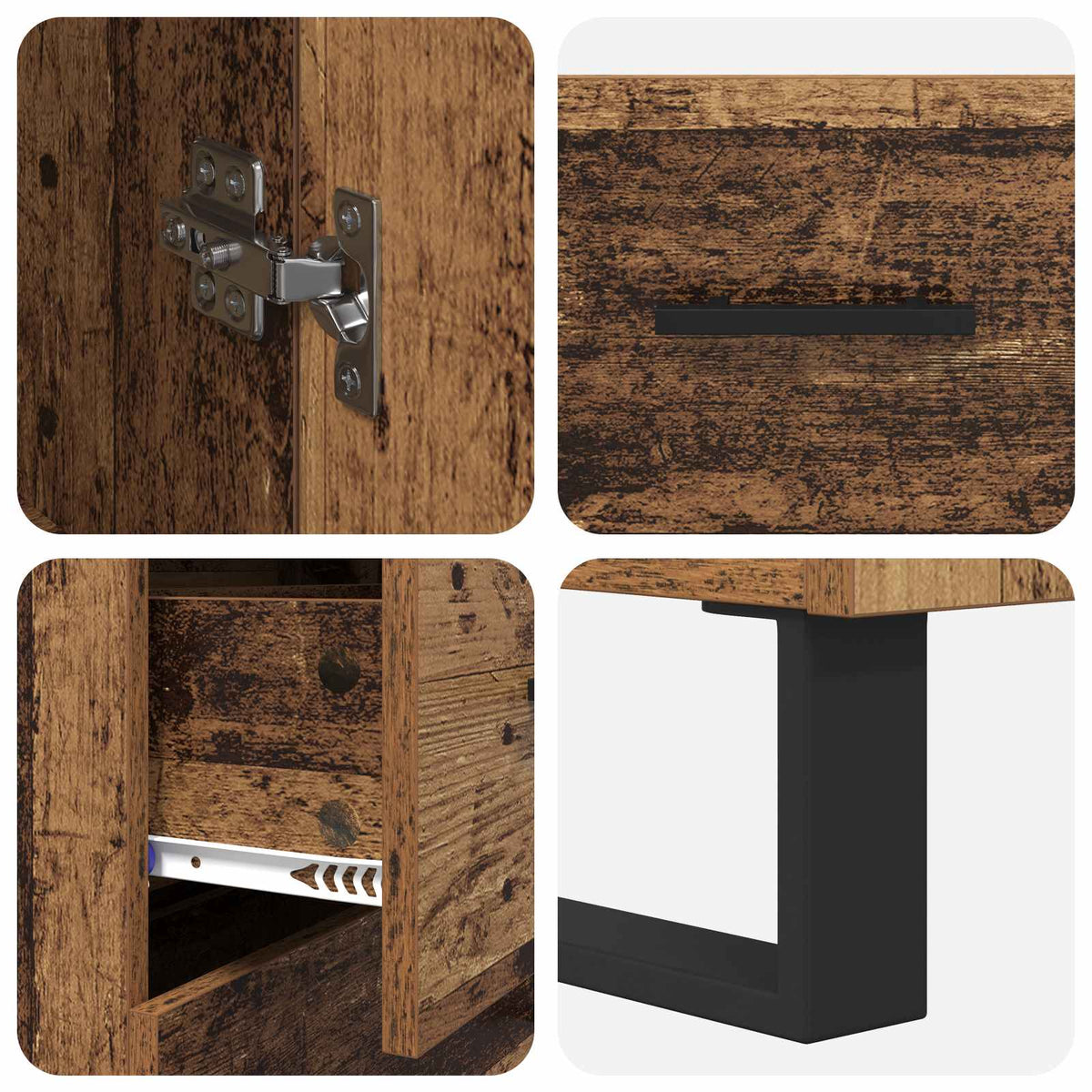 Highboard 2 stk. Gammelt træ 69,5 x 34 x 180 cm