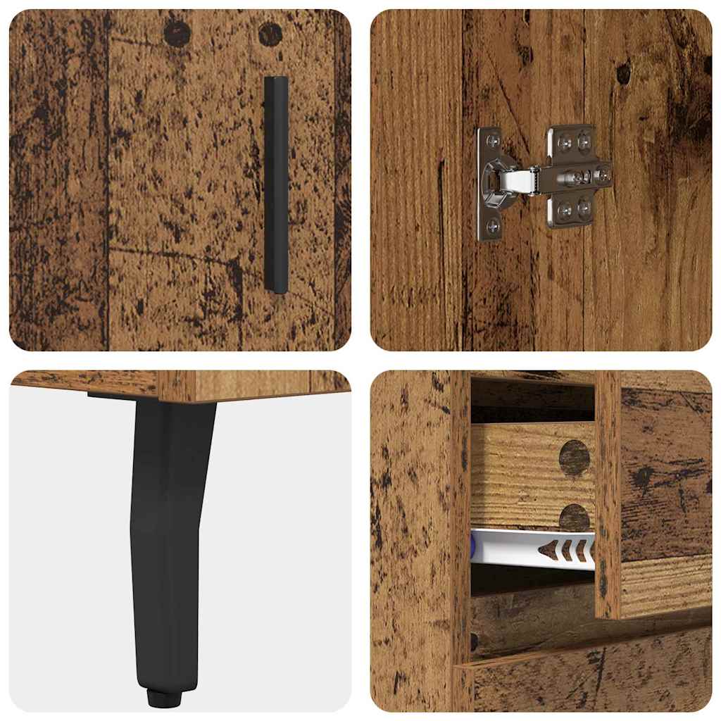 Highboard 2 stk. Gammelt træ 69,5 x 34 x 180 cm Konstrueret træ