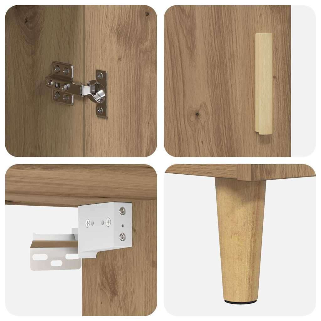 Highboard Artisan Egetræ 69,5 x 32,5 x 180 cm Konstrueret træ