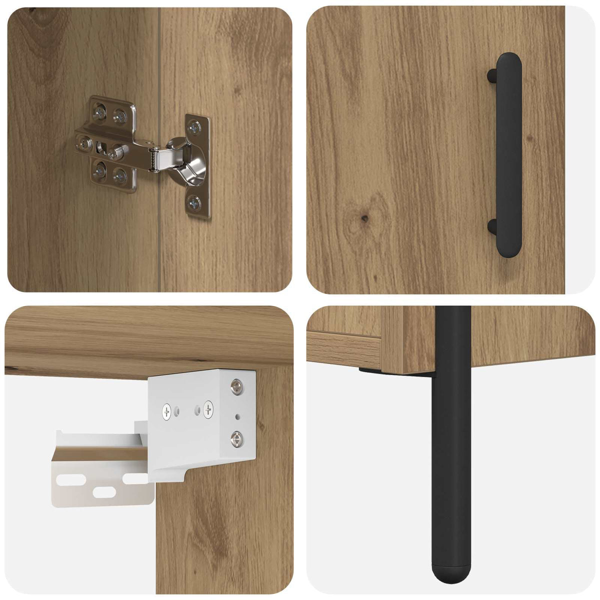 Highboard Artisan Egetræ 69,5 x 32,5 x 180 cm Konstrueret træ