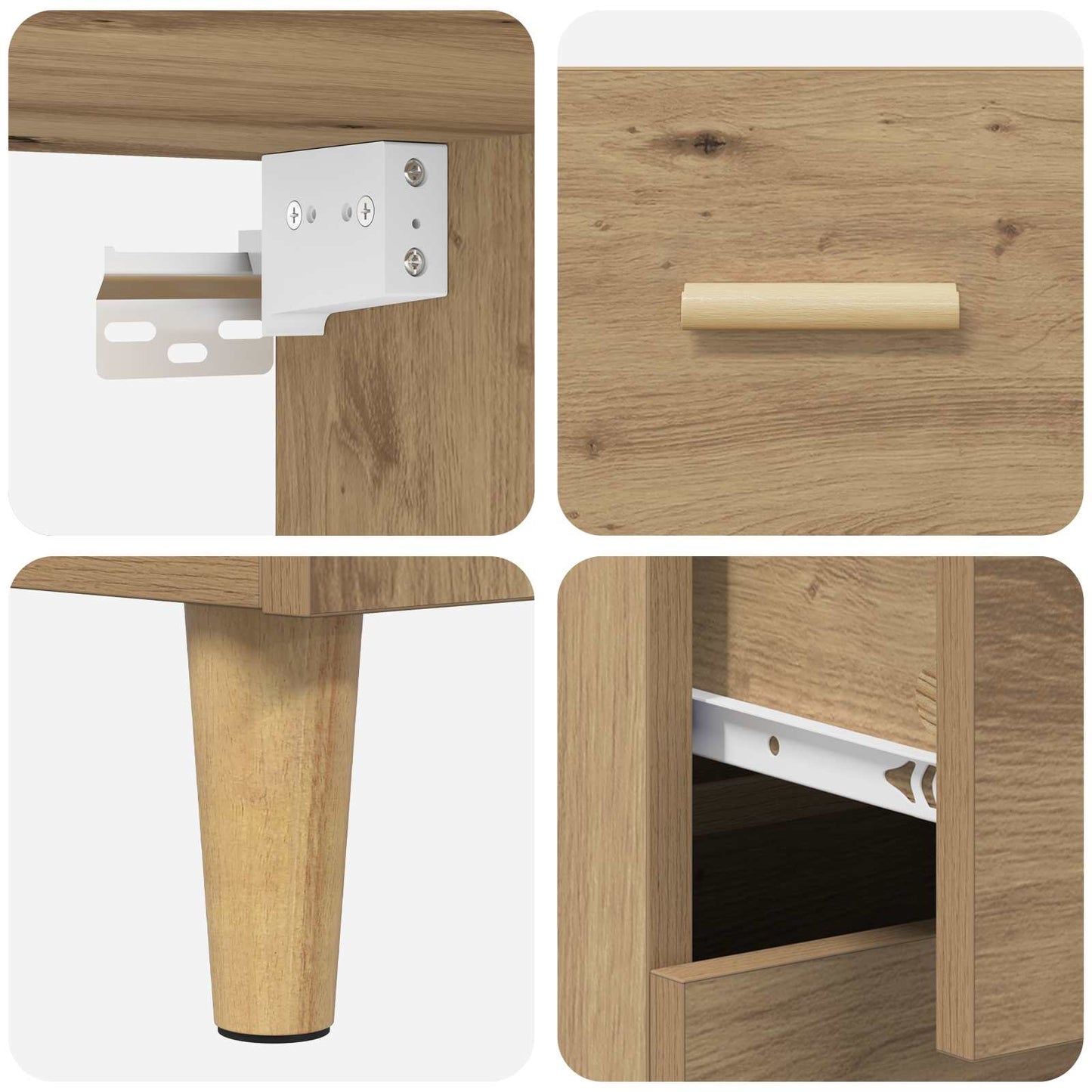 Highboard Artisan Egetræ 69,5 x 32,5 x 180 cm Konstrueret træ