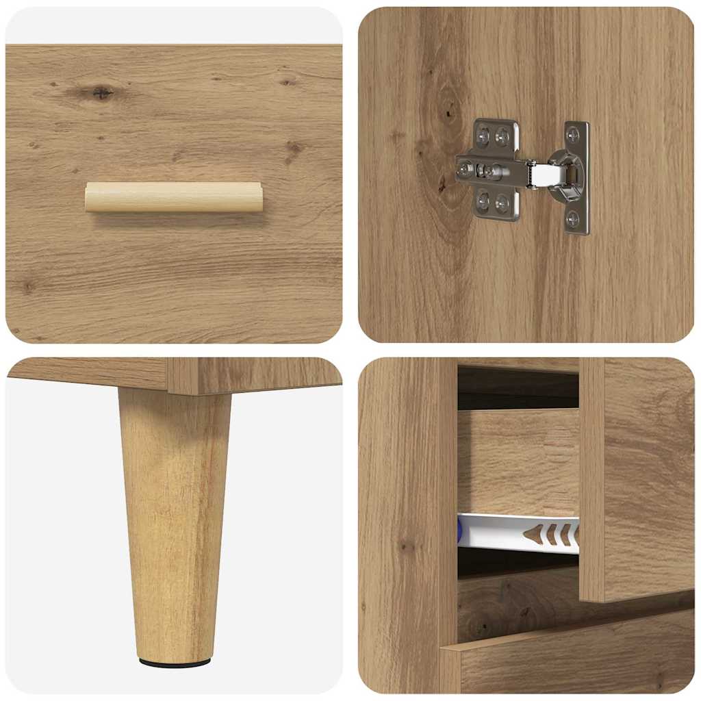 Highboard Artisan Egetræ 34,5 x 34 x 180 cm Konstrueret træ