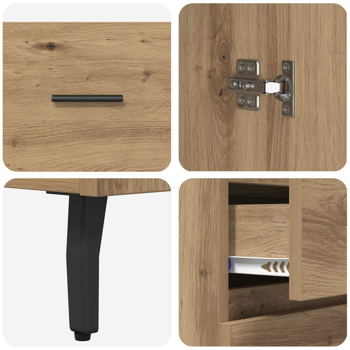 Highboard 2 stk. Artisan Egetræ 69,5 x 32,5 x 180 cm