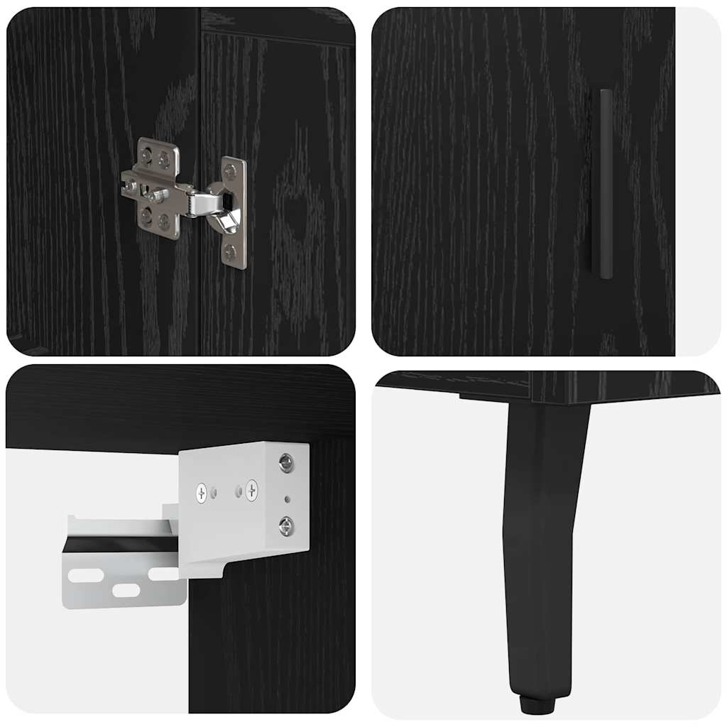 Highboard 2 stk. Sort eg 69,5 x 34 x 180 cm Konstrueret træ