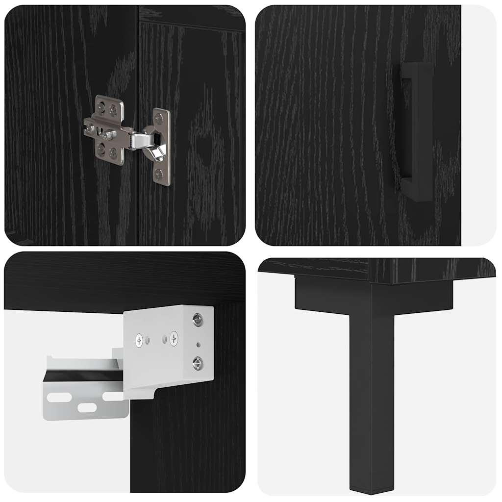Highboard Sort eg 69,5 x 34 x 180 cm Konstrueret træ