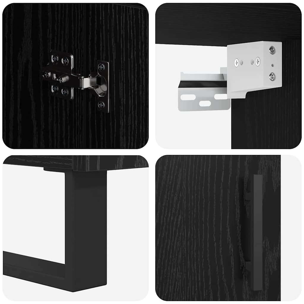 Highboard 2 stk. Sort eg 69,5 x 34 x 180 cm Konstrueret træ