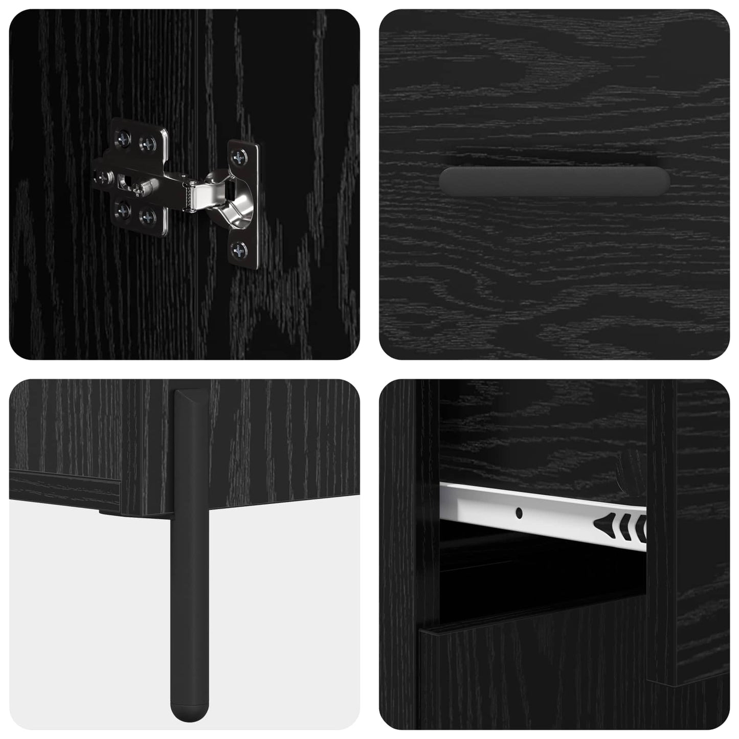 Highboard Sort eg 69,5 x 34 x 180 cm Konstrueret træ