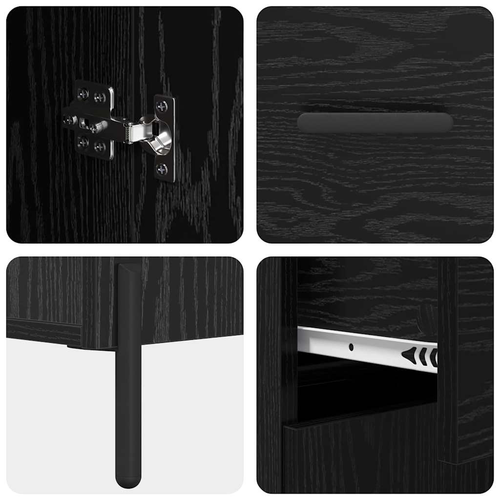 Highboard 2 stk. Sort eg 69,5 x 34 x 180 cm Konstrueret træ