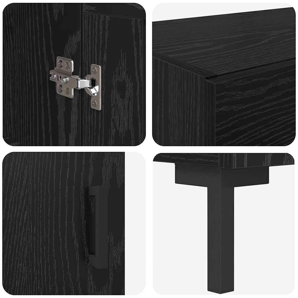 Highboard 2 stk. Sort eg 69,5 x 34 x 180 cm Konstrueret træ