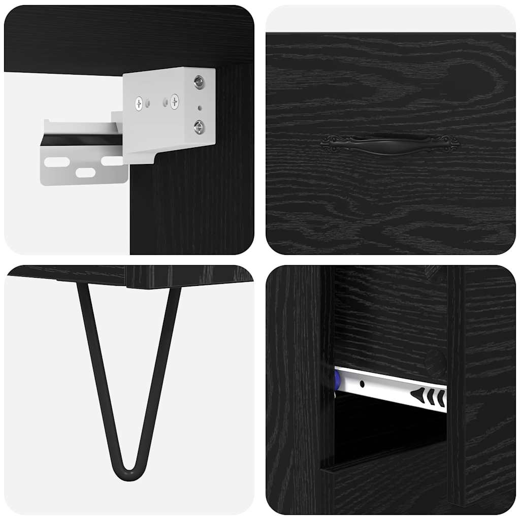 Highboard 2 stk. Sort eg 69,5 x 34 x 180 cm