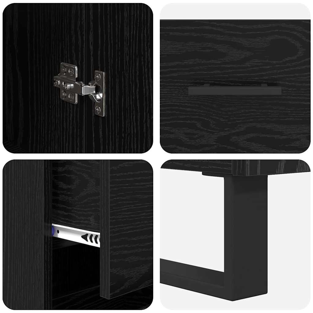 Highboard Sort eg 34,5 x 34 x 180 cm Konstrueret træ