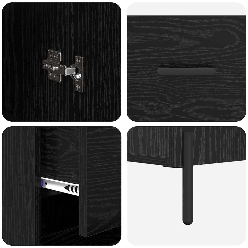 Highboard Sort eg 34,5 x 34 x 180 cm Konstrueret træ