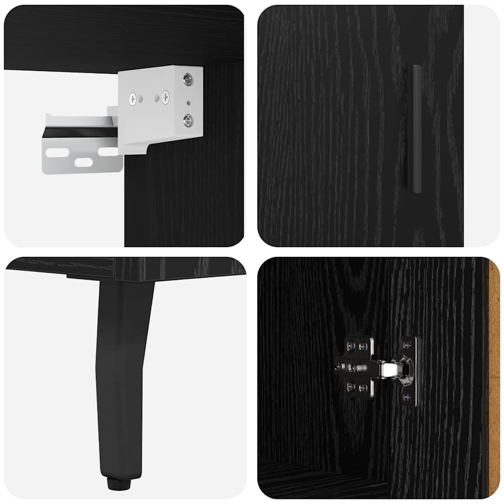 Highboard 2 stk. Sort eg 69,5 x 34 x 180 cm Konstrueret træ