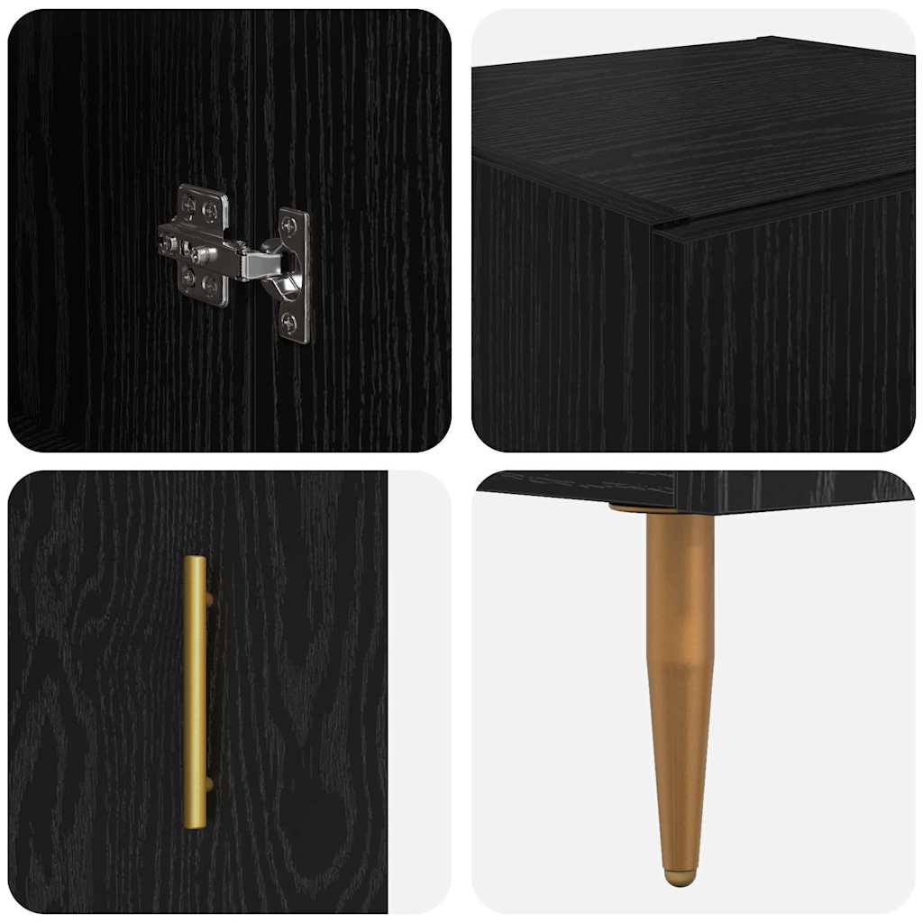 Highboard 2 stk. Sort eg 34,5 x 34 x 180 cm Konstrueret træ
