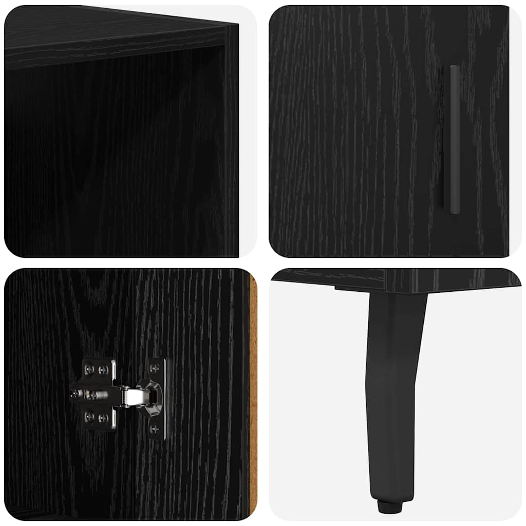 Highboard 2 stk. Sort eg 69,5 x 34 x 180 cm Konstrueret træ