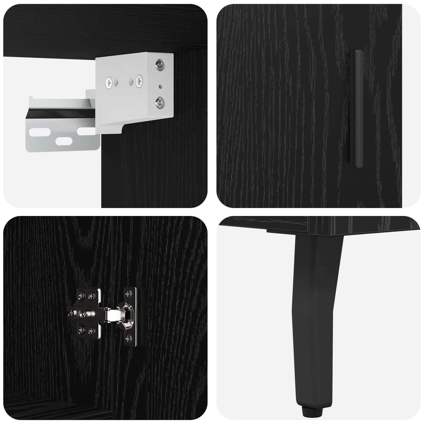 Highboard 2 stk. Sort eg 69,5 x 34 x 180 cm Konstrueret træ