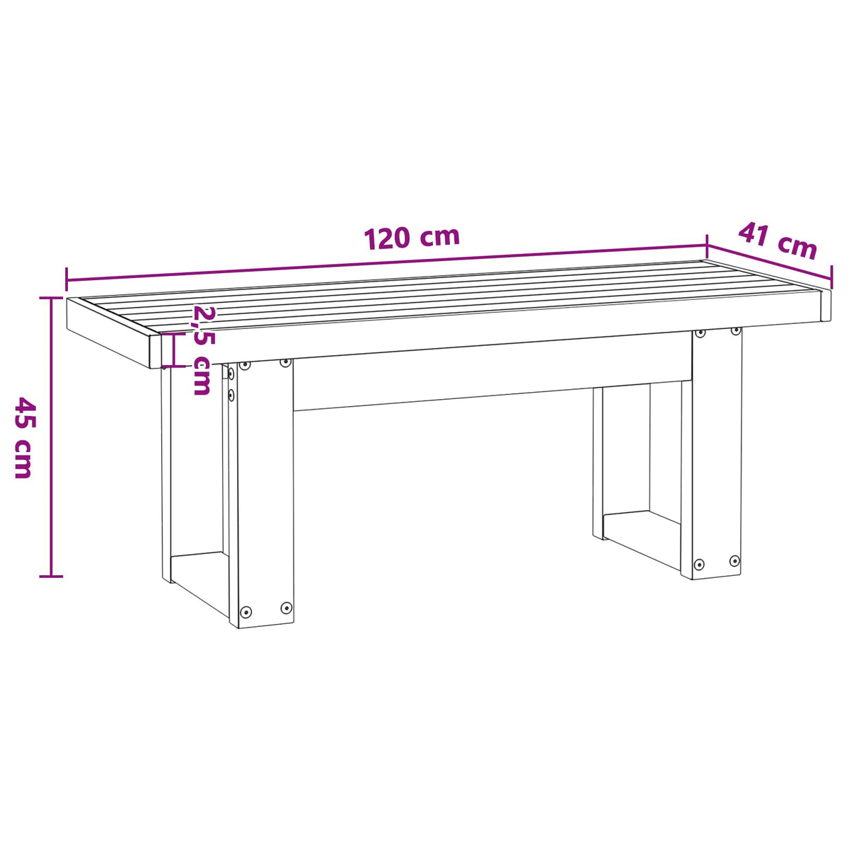 Spisebænk NOAIN 120 x 41 x 45 cm Massivt fyrretræ Sort