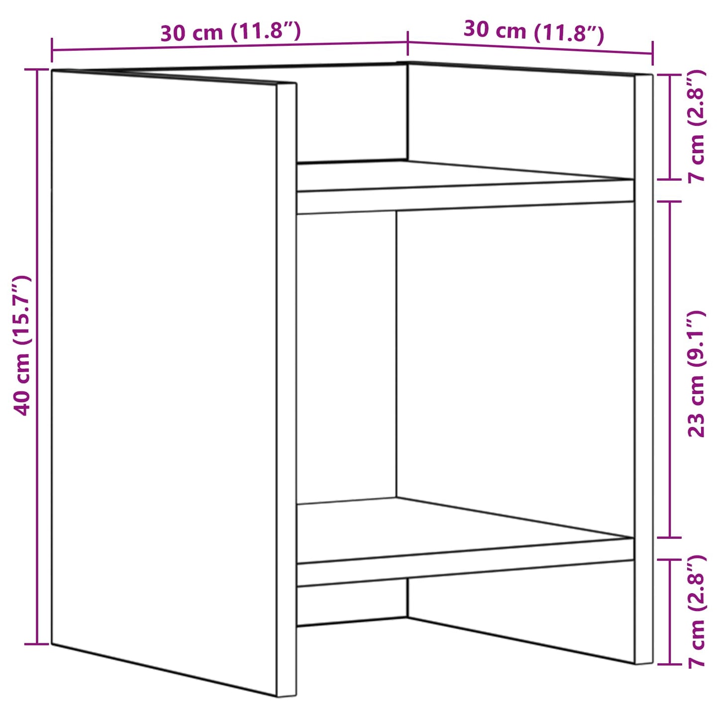 Planteholder 2 stk. Artisan-eg 30 x 30 x 40 cm Konstrueret træ