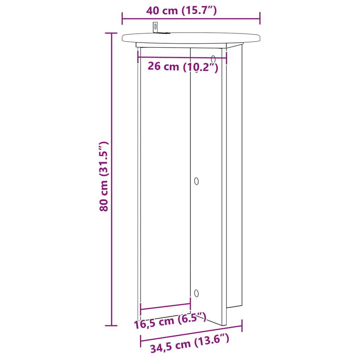 Planteholder 2 stk. Sonoma-eg 40 x 40 x 80 cm Konstrueret træ