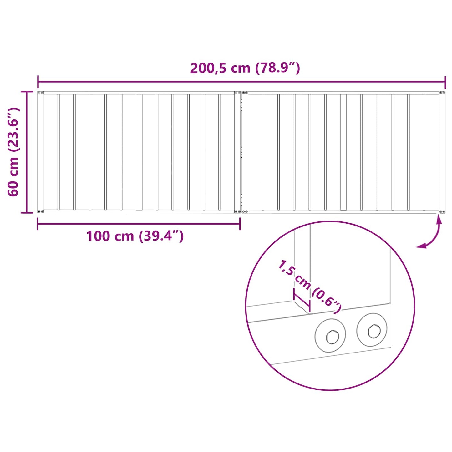 Hundedør 2 stk. Sort 100 x 60 cm Galvaniseret stål